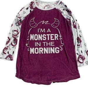 Girls long sleeve soft and comfy Monster nightgown